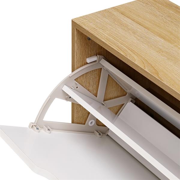 Scarpiera 4 vani bianca e rovere in pannello truciolare - Sky