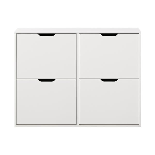 Scarpiera orizzontale 4 ante bianca in legno melaminico - Sky