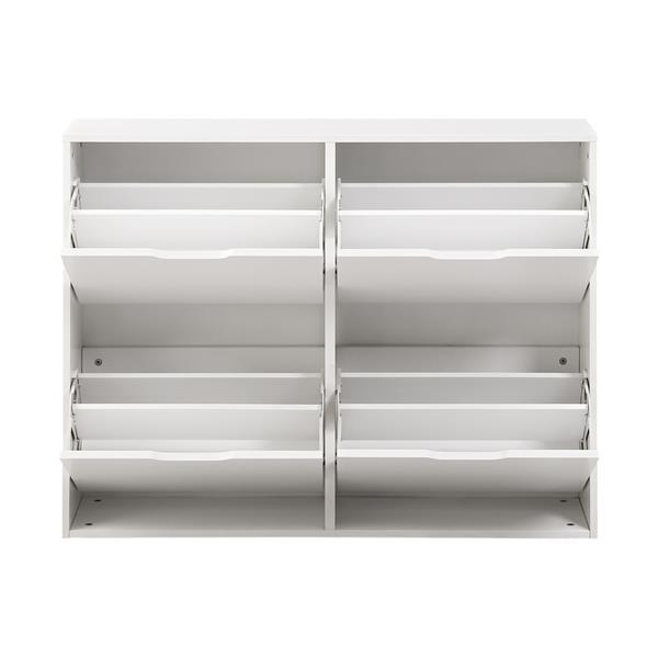 Scarpiera orizzontale 4 ante bianca in legno melaminico - Sky