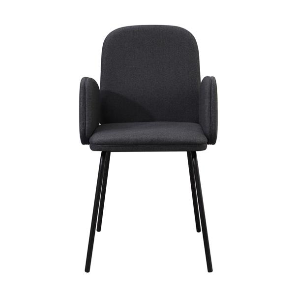 Coppia di sedie con braccioli in tessuto grigio scuro - Kendal