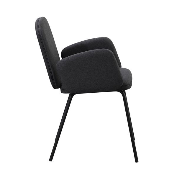 Coppia di sedie con braccioli in tessuto grigio scuro - Kendal