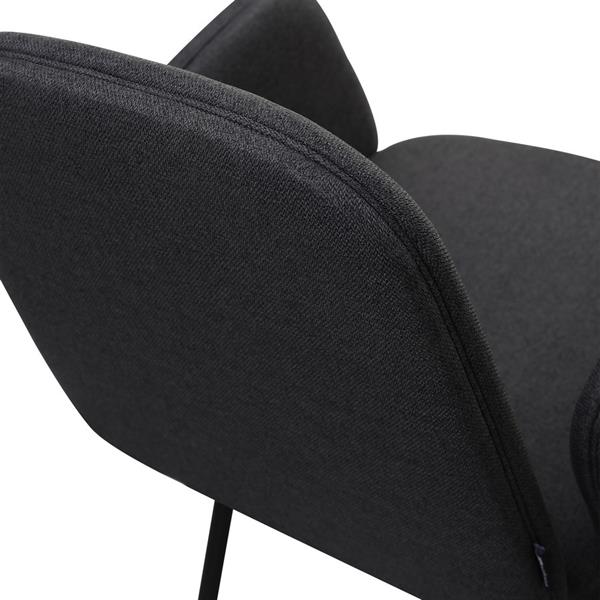 Coppia di sedie con braccioli in tessuto grigio scuro - Kendal