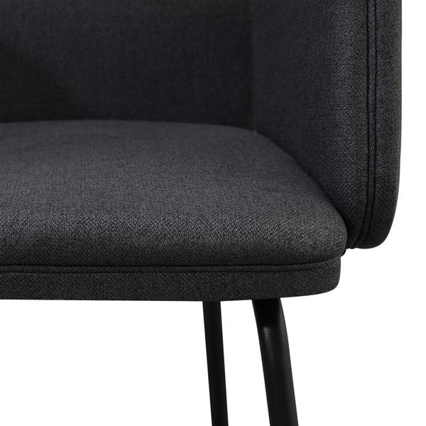 Coppia di sedie con braccioli in tessuto grigio scuro - Kendal