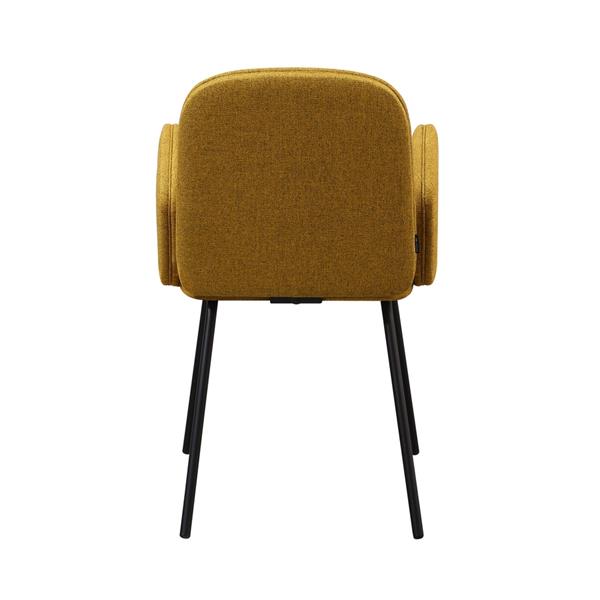 Set 2 sedie moderne in tessuto ocra e gambe nere in metallo - Kendal