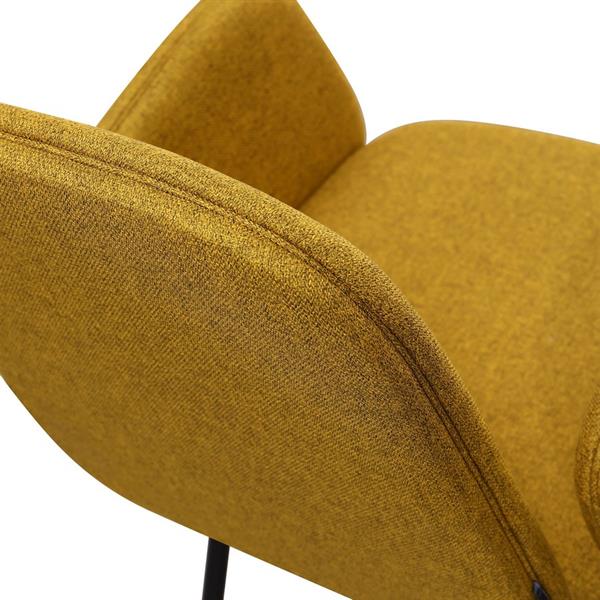 Set 2 sedie moderne in tessuto ocra e gambe nere in metallo - Kendal