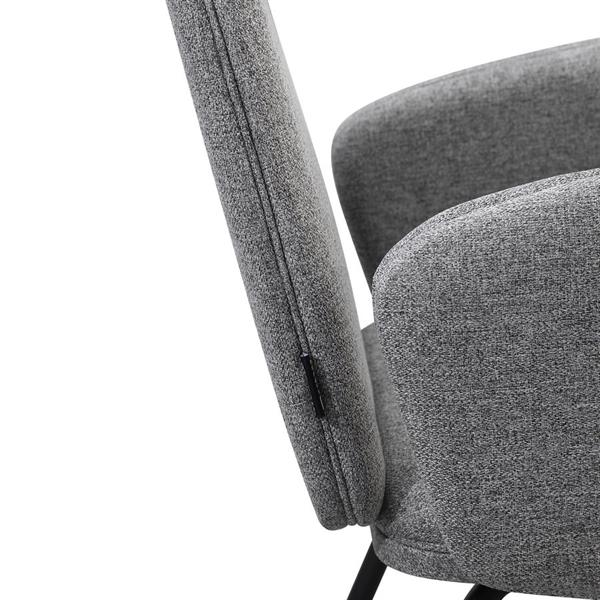 Sedie con braccioli grigio chiaro e gambe nere in metallo - Kendal