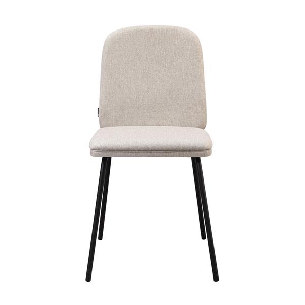 Set 2 sedie in tessuto beige con gambe nere in metallo - Karen