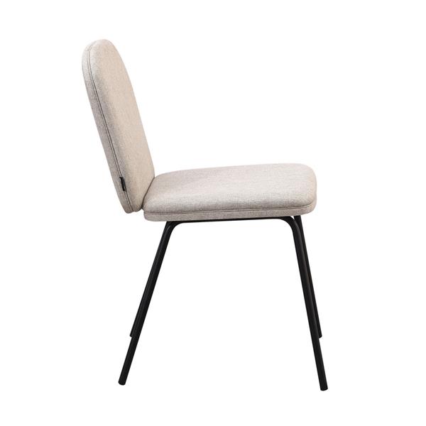 Set 2 sedie in tessuto beige con gambe nere in metallo - Karen