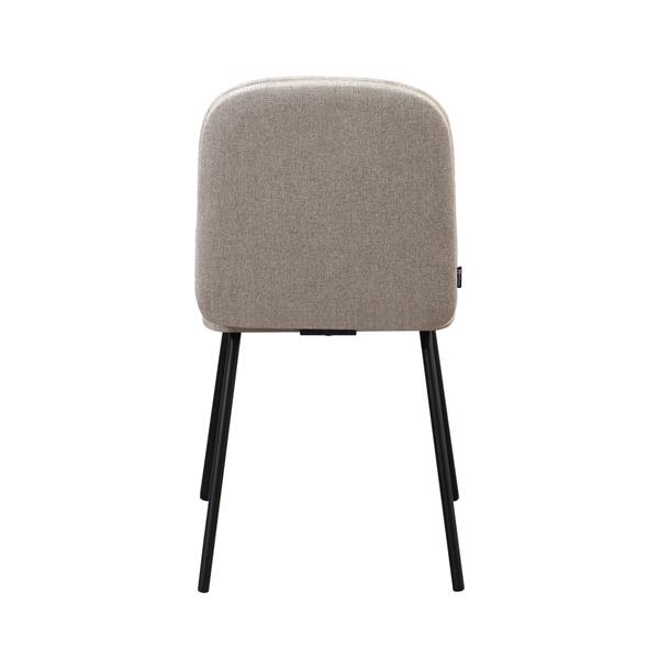 Set 2 sedie in tessuto beige con gambe nere in metallo - Karen