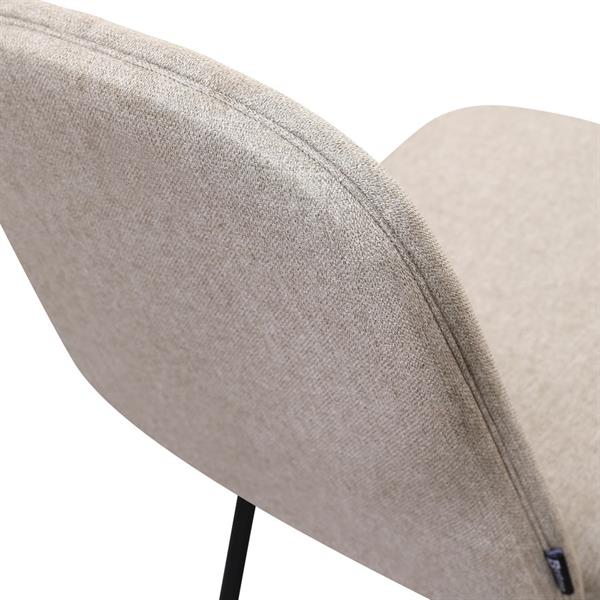 Set 2 sedie in tessuto beige con gambe nere in metallo - Karen