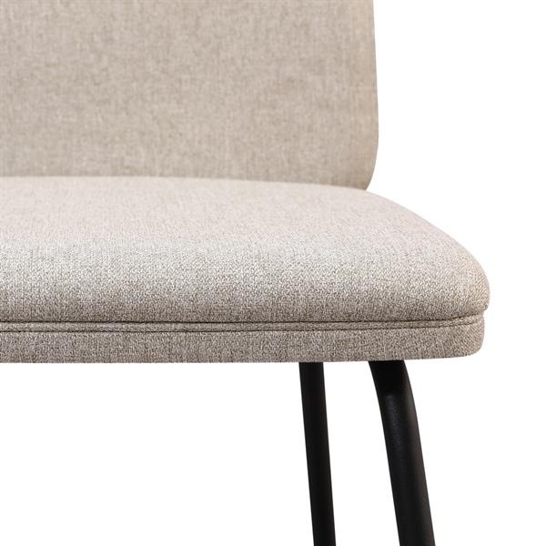 Set 2 sedie in tessuto beige con gambe nere in metallo - Karen