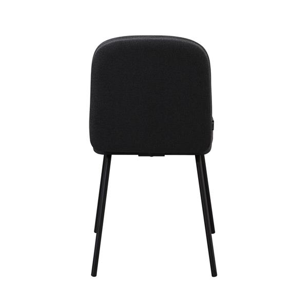 Set 2 sedie elegati in tessuto grigio scuro con gambe nere - Karen