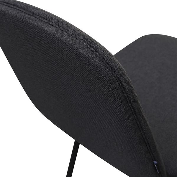 Set 2 sedie elegati in tessuto grigio scuro con gambe nere - Karen