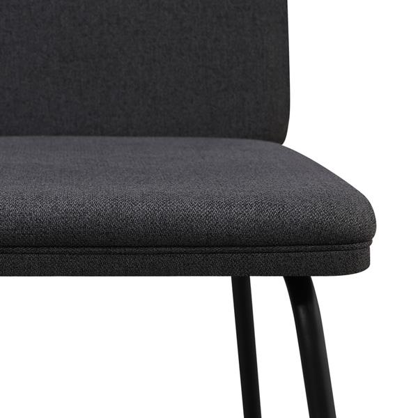 Set 2 sedie elegati in tessuto grigio scuro con gambe nere - Karen