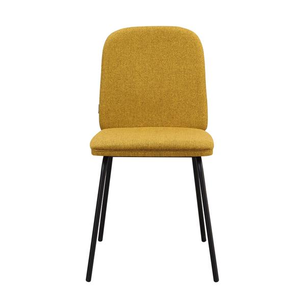 Sedie moderne in tessuto ocra con gambe nere - kAREN