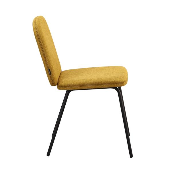 Sedie moderne in tessuto ocra con gambe nere - kAREN