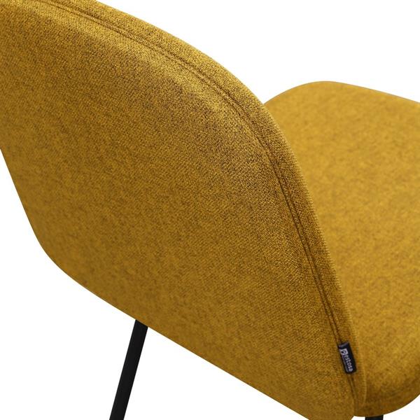 Sedie moderne in tessuto ocra con gambe nere - kAREN