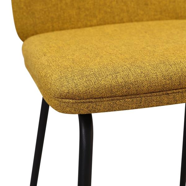 Sedie moderne in tessuto ocra con gambe nere - kAREN