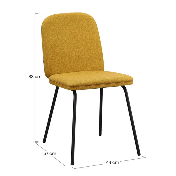 Sedie moderne in tessuto ocra con gambe nere - kAREN