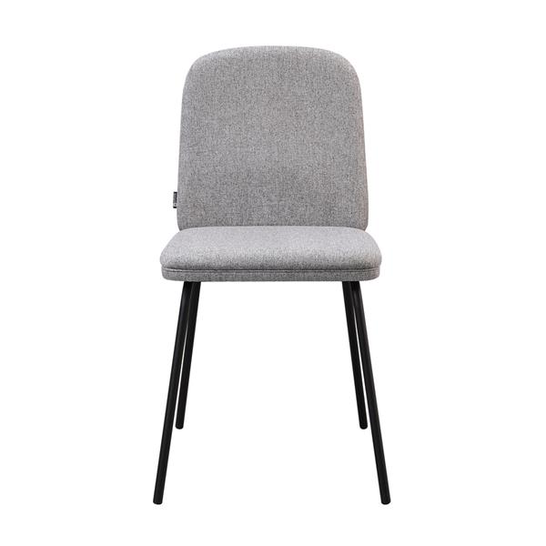 Set 2 sedie moderne in tessuto grigio chiaro con gambe in metallo - Karen