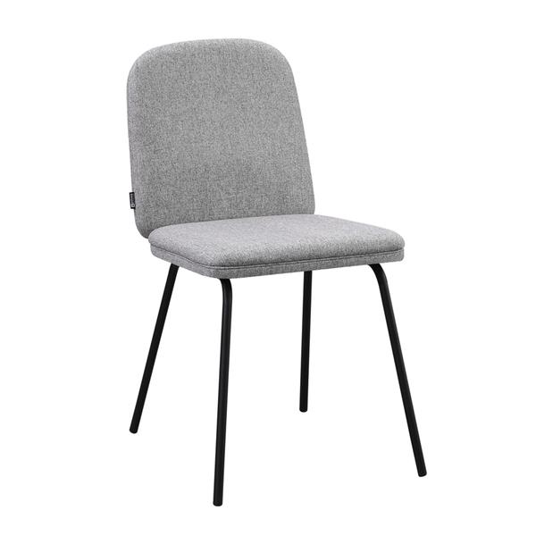Set 2 sedie moderne in tessuto grigio chiaro con gambe in metallo - Karen