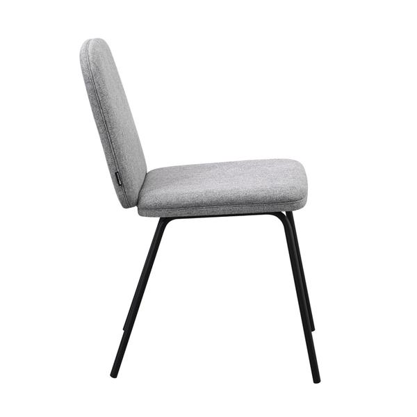 Set 2 sedie moderne in tessuto grigio chiaro con gambe in metallo - Karen