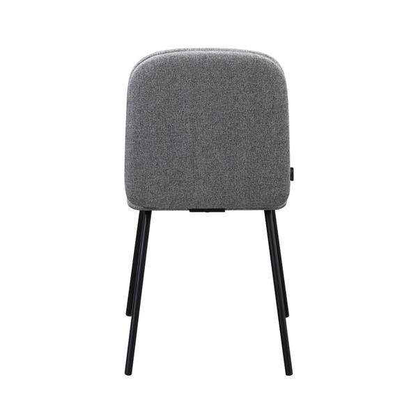 Set 2 sedie moderne in tessuto grigio chiaro con gambe in metallo - Karen