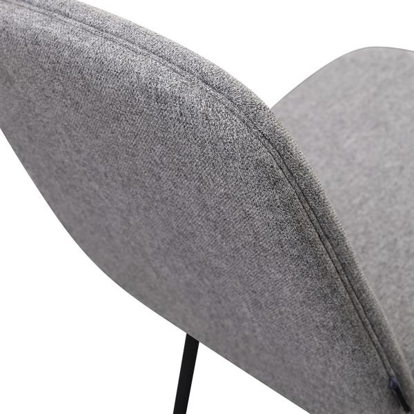 Set 2 sedie moderne in tessuto grigio chiaro con gambe in metallo - Karen