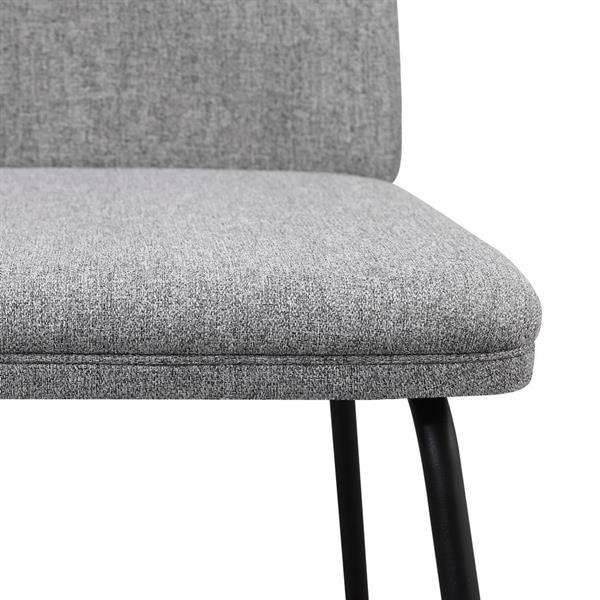 Set 2 sedie moderne in tessuto grigio chiaro con gambe in metallo - Karen