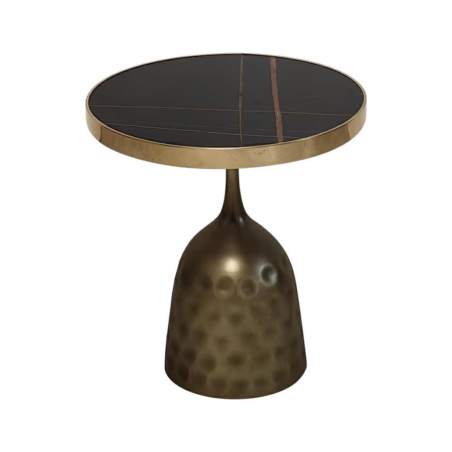 avolino con top in ceramica effetto marmo nero e struttura in rame - Mason