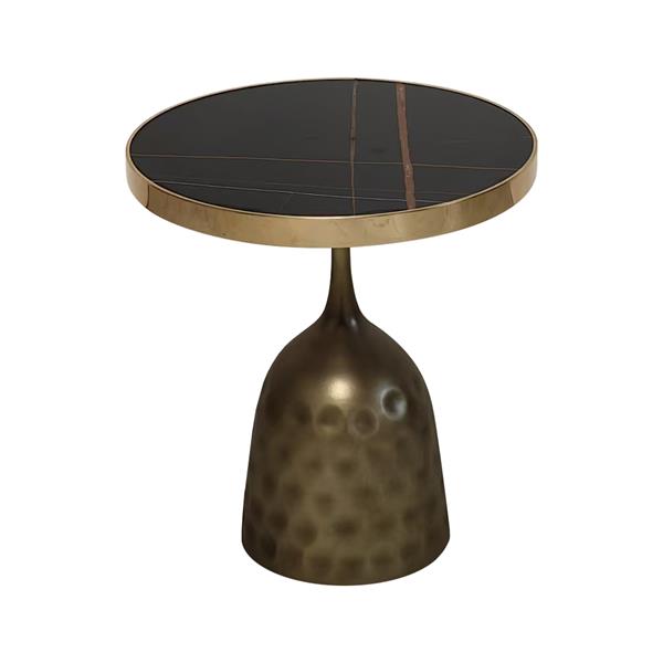 avolino con top in ceramica effetto marmo nero e struttura in rame - Mason