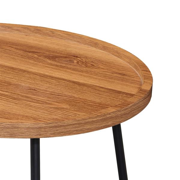 Set 2 tavolini rovere naturale con top in MDF e gambe nere in metallo - Zach