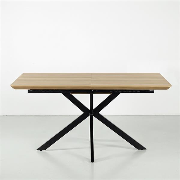 Tavolo da pranzo allungabile in MDF effetto rovere chiaro con gambe nere - Gabry