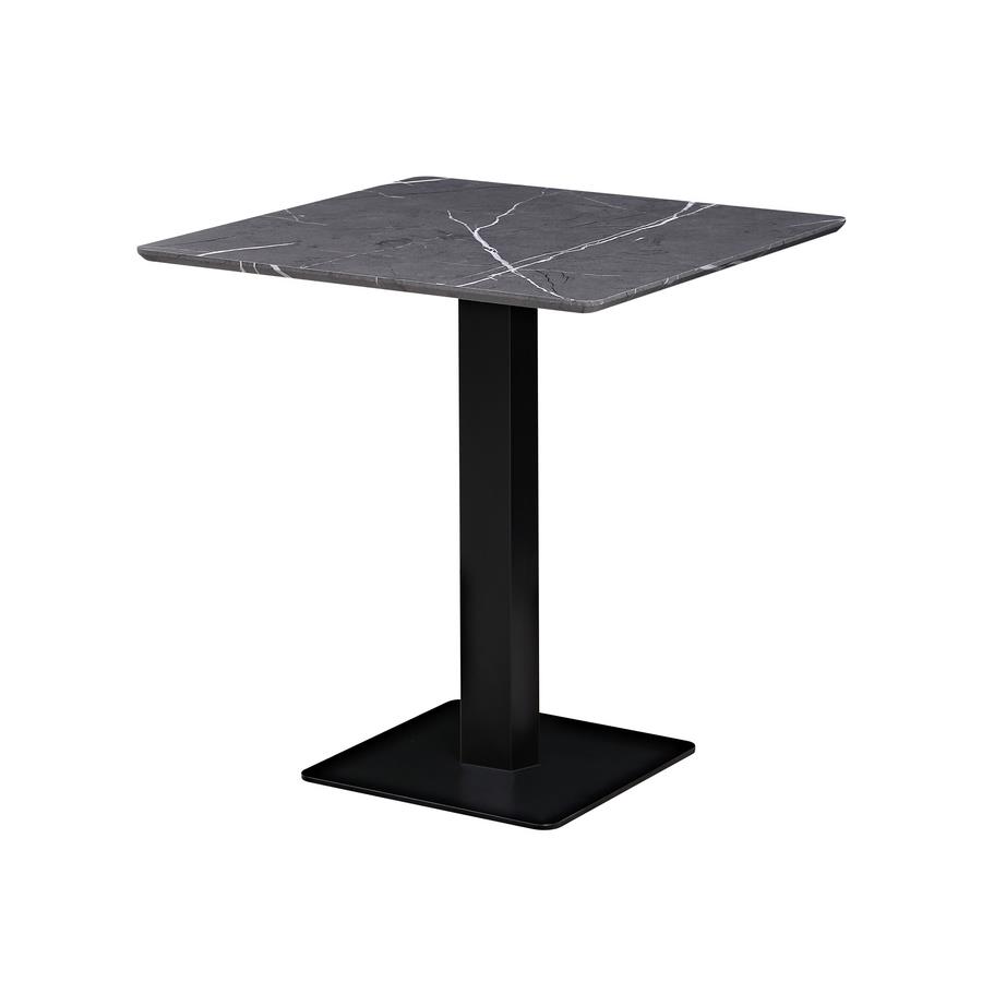 Tavolo quadrato con top marmo grigio scuro70x70x74 cm - Jago