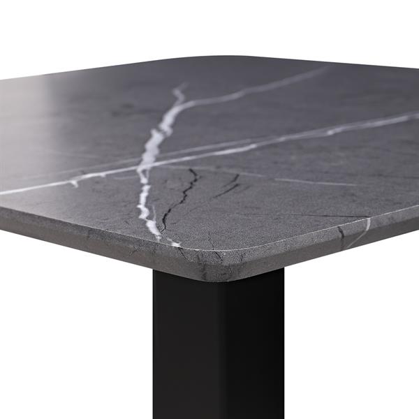 Tavolo quadrato con top marmo grigio scuro70x70x74 cm - Jago