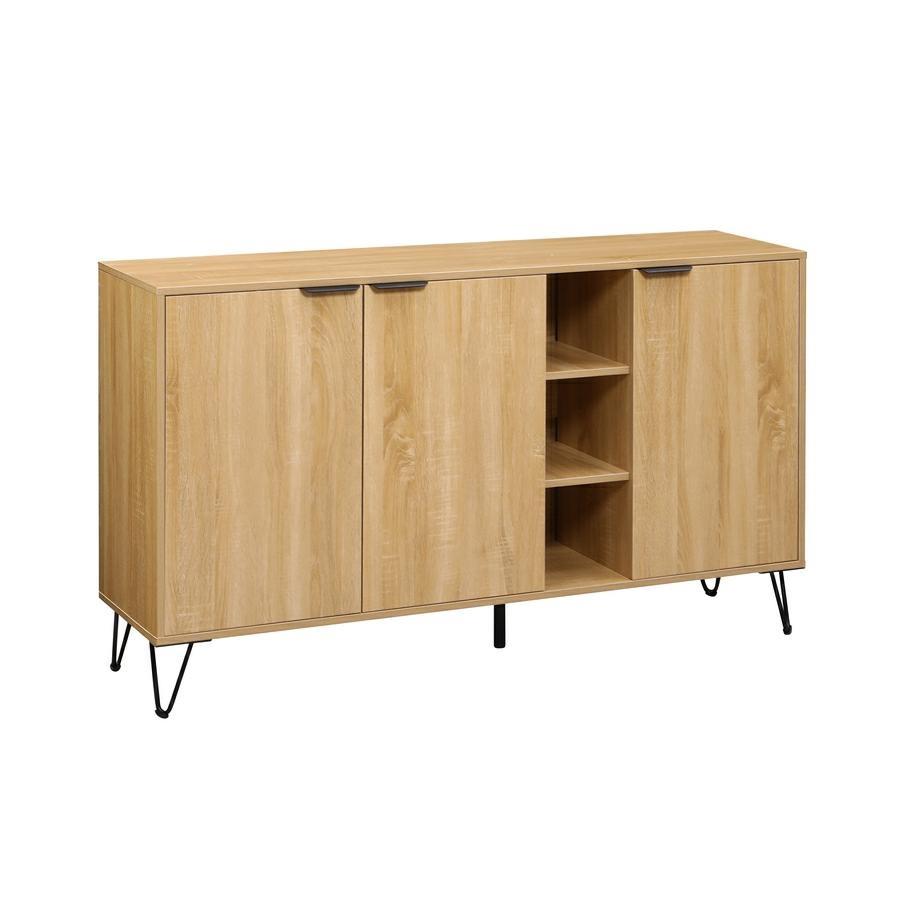 Credenza moderna 3 ante in legno rovere naturale 142x35,6x83 cm – Madrid