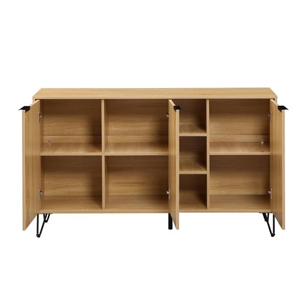 Credenza moderna 3 ante in legno rovere naturale 142x35,6x83 cm – Madrid