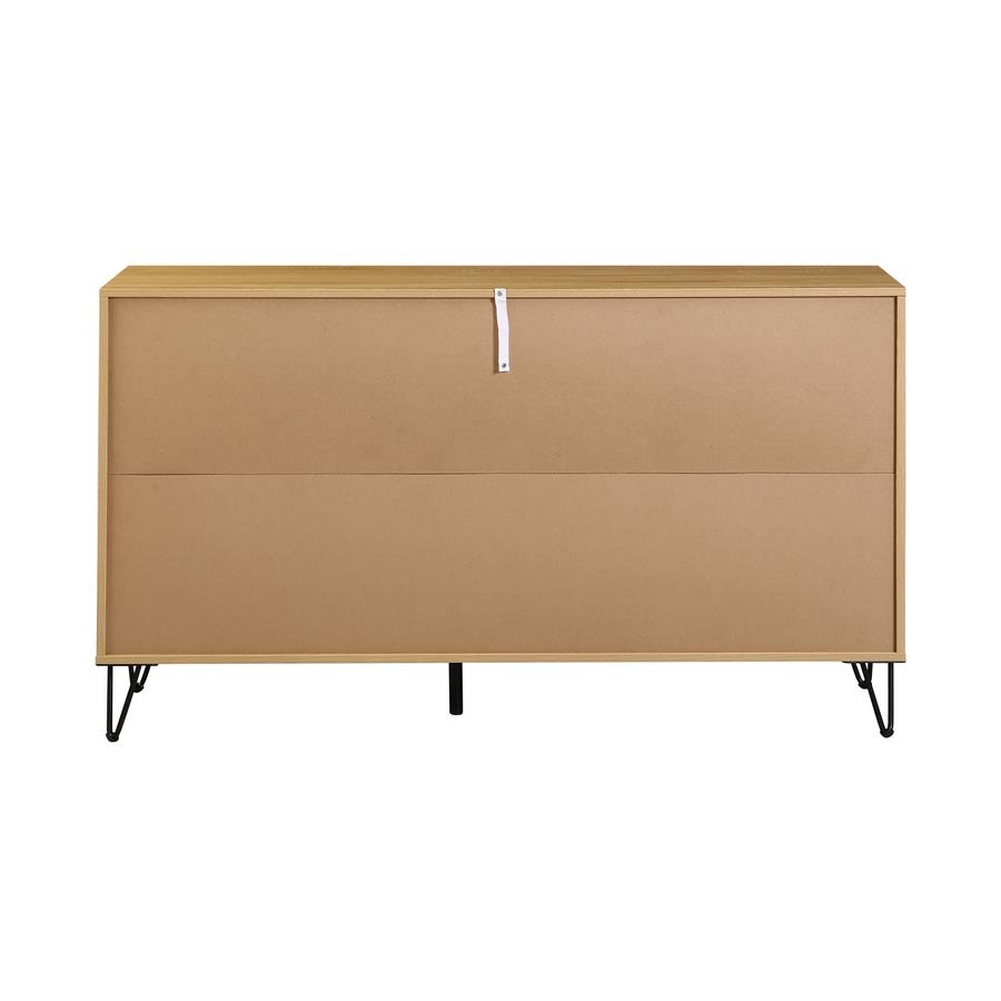 Credenza moderna 3 ante in legno rovere e nero 142x35,6x83 cm – Madrid