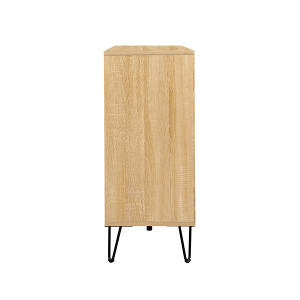 Credenza moderna 3 ante in legno rovere e bianco 142x35,6x83 cm – Madrid