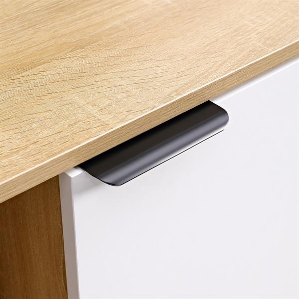 Credenza moderna 3 ante in legno rovere e bianco 142x35,6x83 cm – Madrid