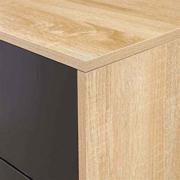 Scarpiera in legno con ante a ribalta rovere e nero 63x26x118 cm – Madrid