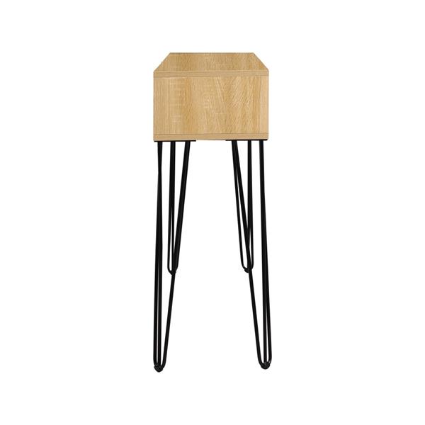 Consolle ingresso moderna in legno rovere e nero 124,5x30x78 cm – Madrid