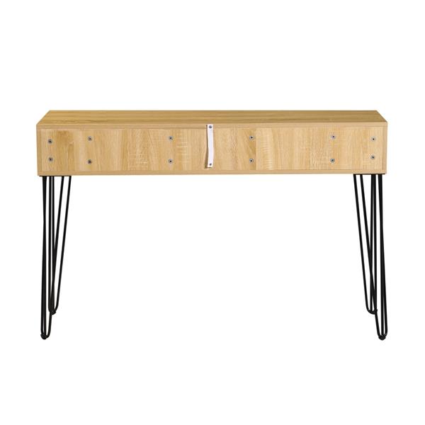 Consolle ingresso moderna in legno rovere e nero 124,5x30x78 cm – Madrid