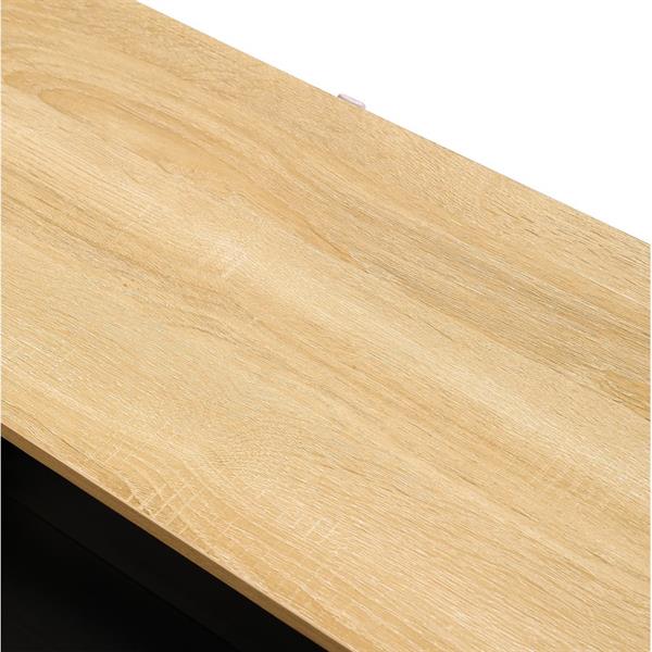 Consolle ingresso moderna in legno rovere e nero 124,5x30x78 cm – Madrid