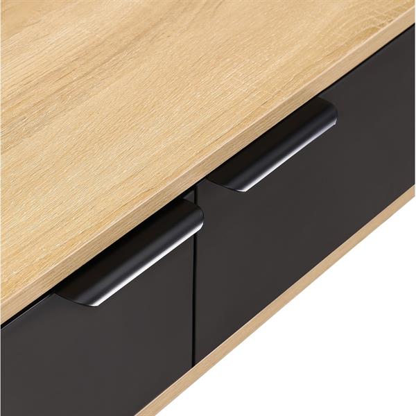Consolle ingresso moderna in legno rovere e nero 124,5x30x78 cm – Madrid