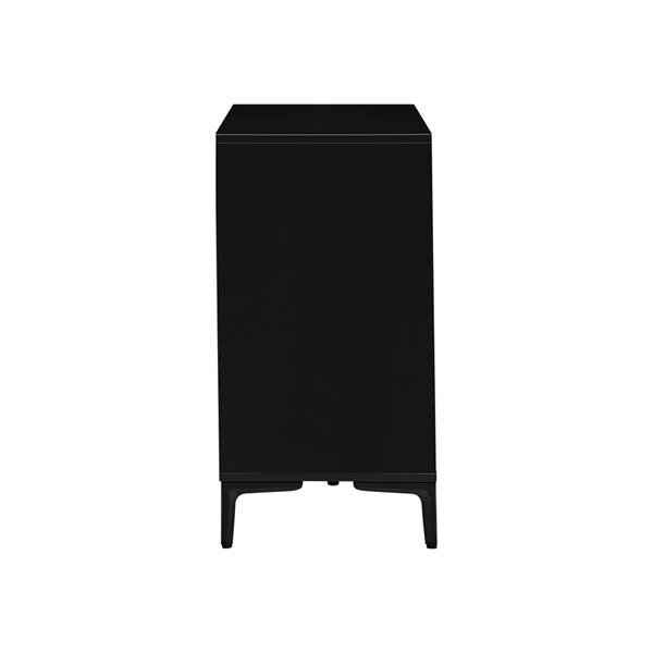 Credenza moderna 3 ante in legno noce e nero 150,9x40x74 cm – Toledo