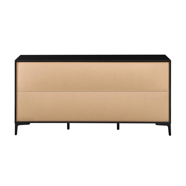 Credenza moderna 3 ante in legno noce e nero 150,9x40x74 cm – Toledo