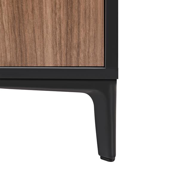 Credenza moderna 3 ante in legno noce e nero 150,9x40x74 cm – Toledo