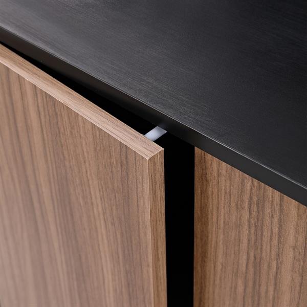 Credenza moderna 3 ante in legno noce e nero 150,9x40x74 cm – Toledo