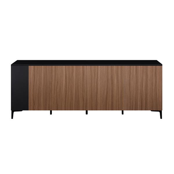 Credenza moderna 4 ante in legno noce e nero 200x40x74 cm – Toledo